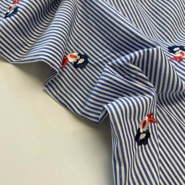 Popeline - Hemdenstof - Embroidery Flowers