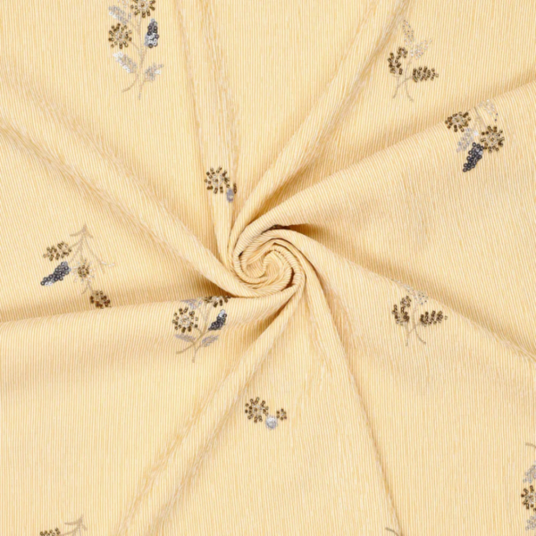 Soepelvallende stof - Embroidery - Soft Yellow