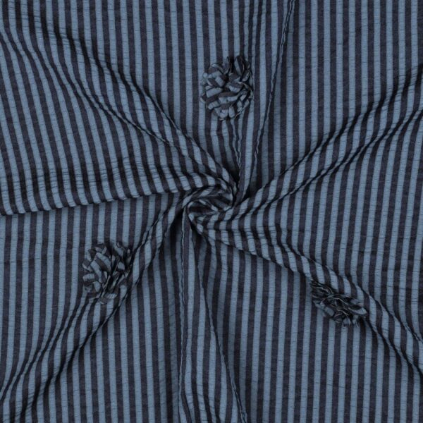 Viscose - Navy Bloom Stripe