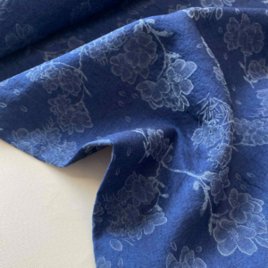 Floral jacquard denim