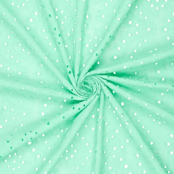 Katoen Broderie - Aqua Mint