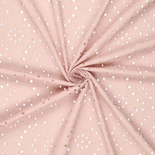 Katoen Broderie - Oud Roos