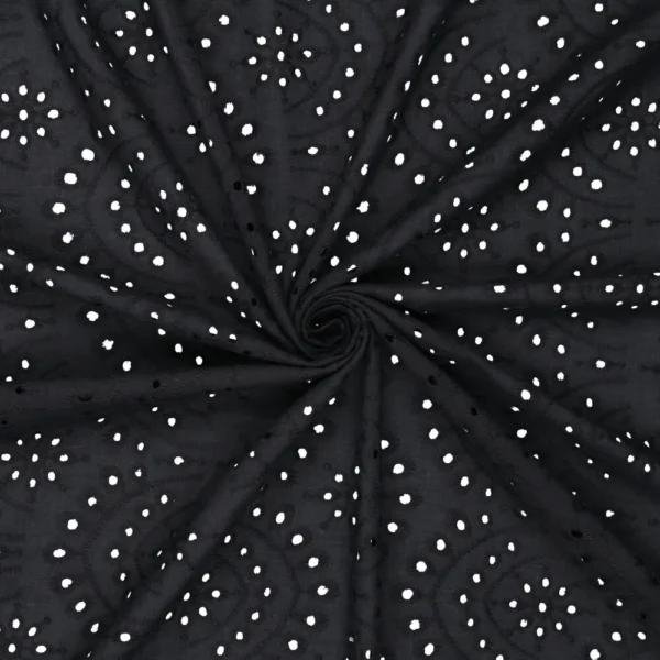 Katoen Broderie - Zwart