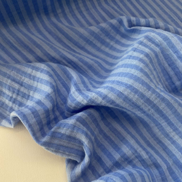 Double Gauze – Omkeerbaar – Brede & Fijne Strepen – Sky