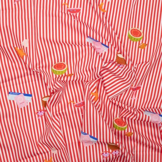 Popeline - Hemdenstof - Red Summer