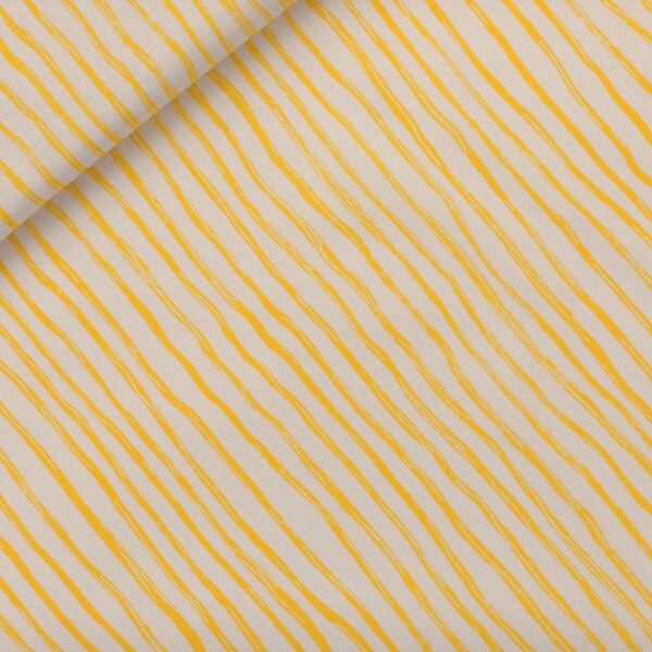 Wiggly Verticals - Geel - katoen - Papyrus Crème